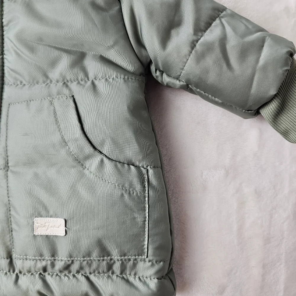 7 for All Mankind Girls’ Winter pufferJacket 12M army green pink fall hooded